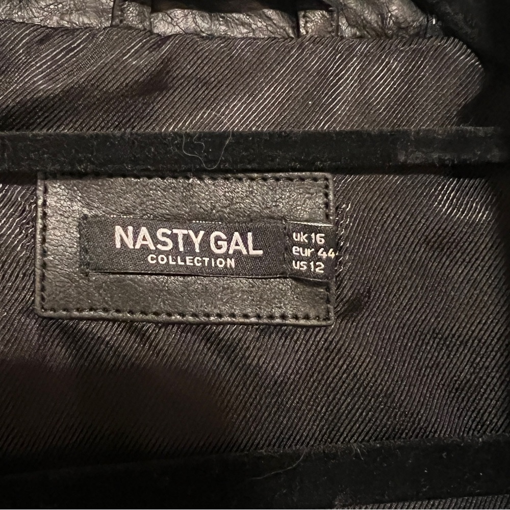 Nasty Gal Black Leather Biker Jacket - Picture 3 of 8